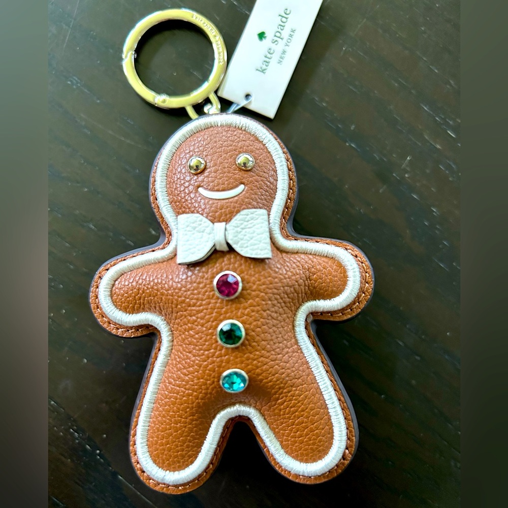 Kate Spade Gingerbread Leather Keychain - Brown